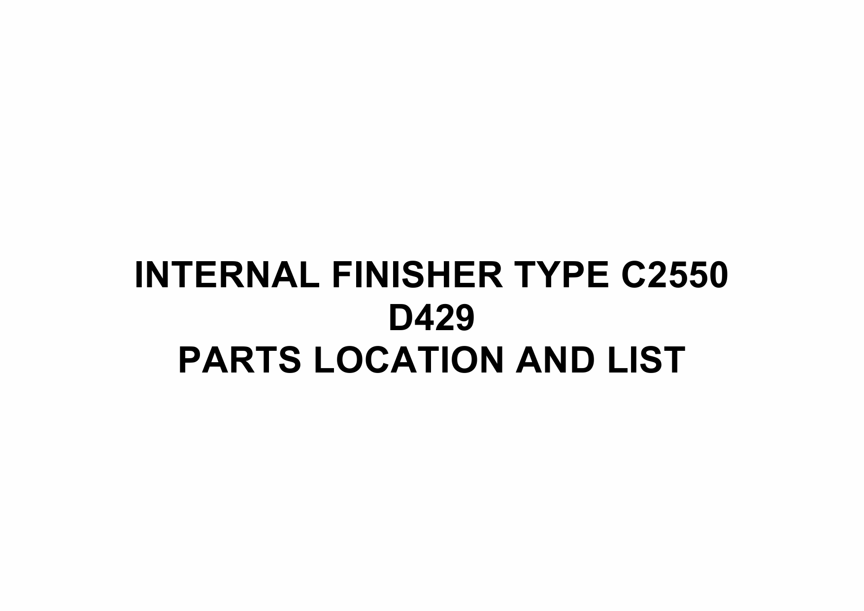 RICOH Options D429 INTERNAL-FINISHER-TYPE-C2550 Parts Catalog PDF download-1